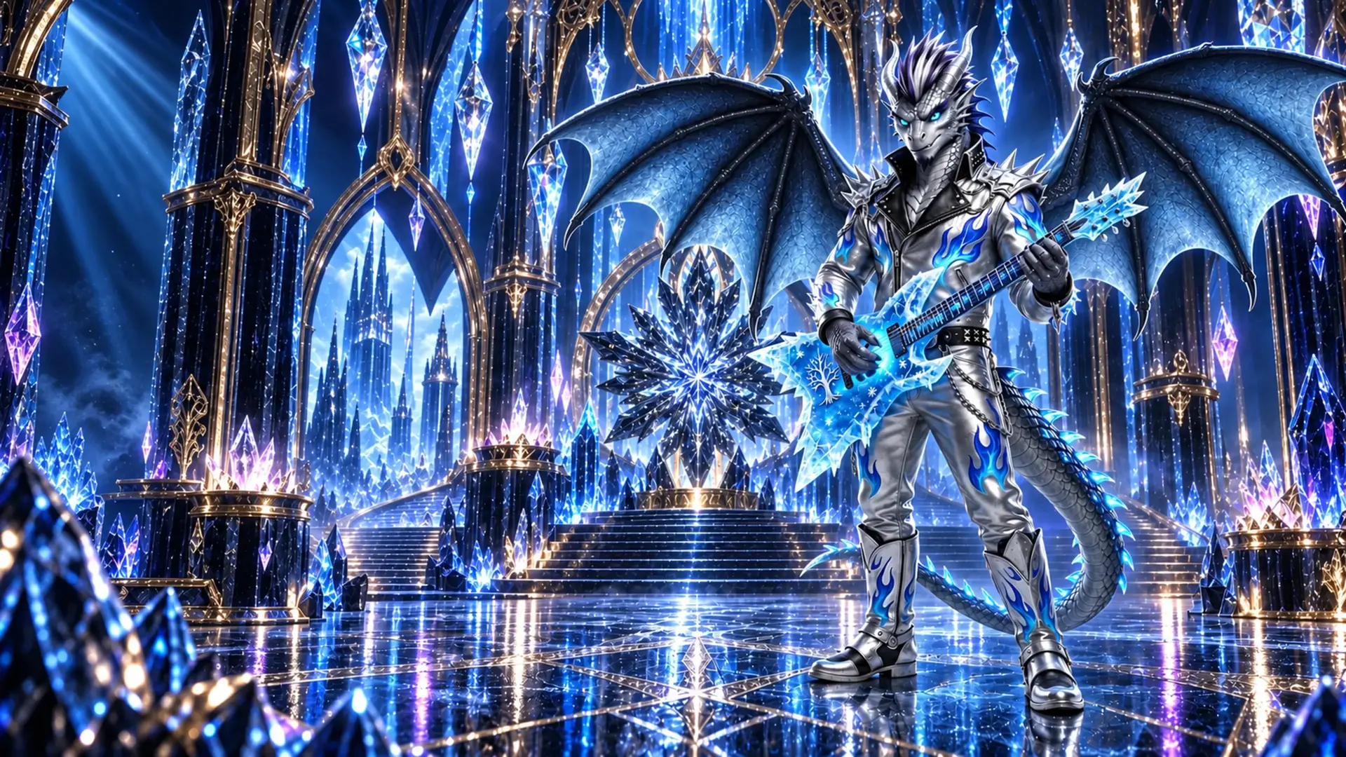 Zayden Frost performing inside the diamond-encrusted Black Ice Room